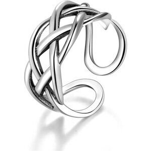 Celtic Knot Ring 925 Sterling Silver Open Middle Finger Knuckle Thumb Rings